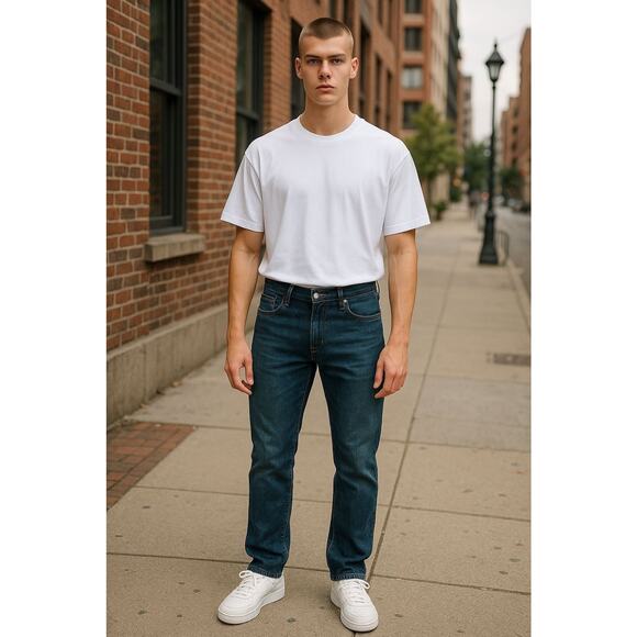 Lee Men's Straight Tapered Denim Jeans - Picture 1 of 6